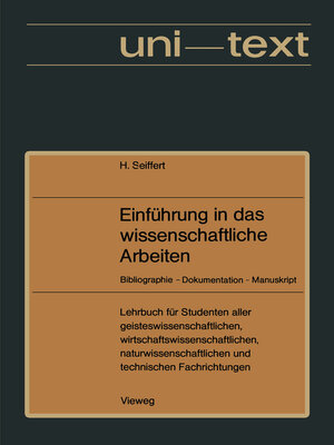 cover image of Einführung in das wissenschaftliche Arbeiten